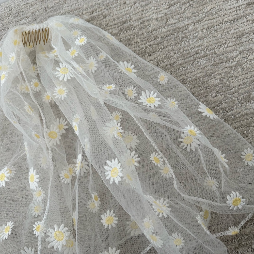 Bridal/ bachelorette party embroidered floral veil